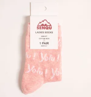 1 PACK YOH! SOCKS - PINK