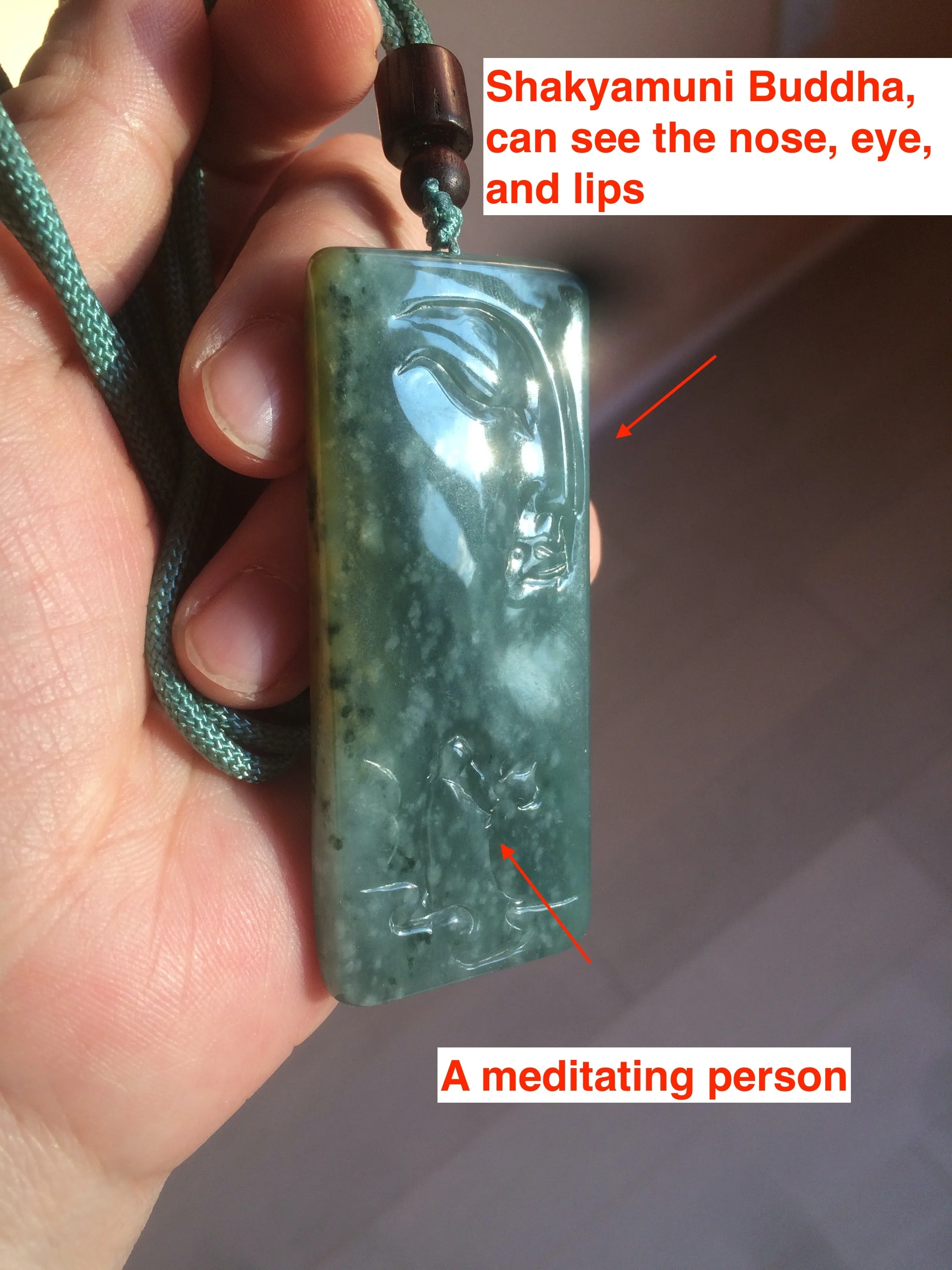100% natural green/blue/gray/yellow Guatemala jadeite jade Zen(悟道) pendant AQ51