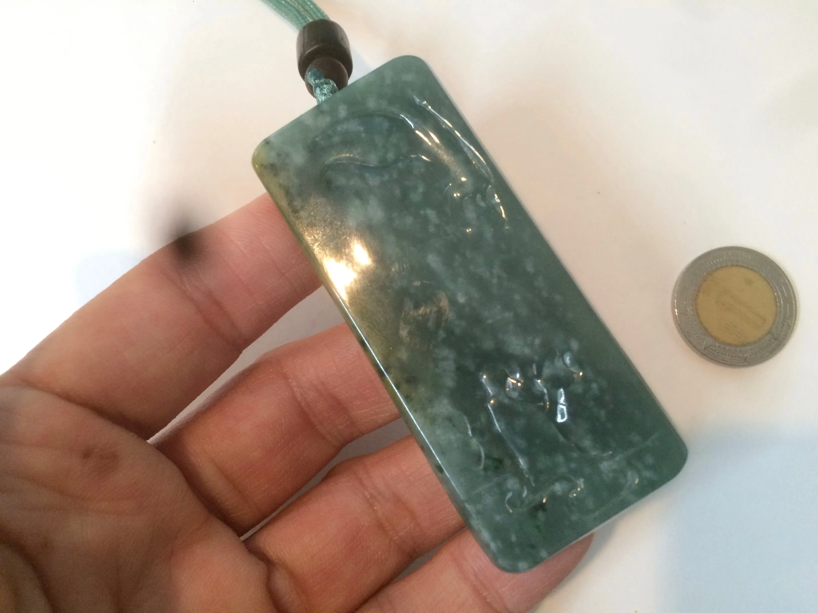 100% natural green/blue/gray/yellow Guatemala jadeite jade Zen(悟道) pendant AQ51