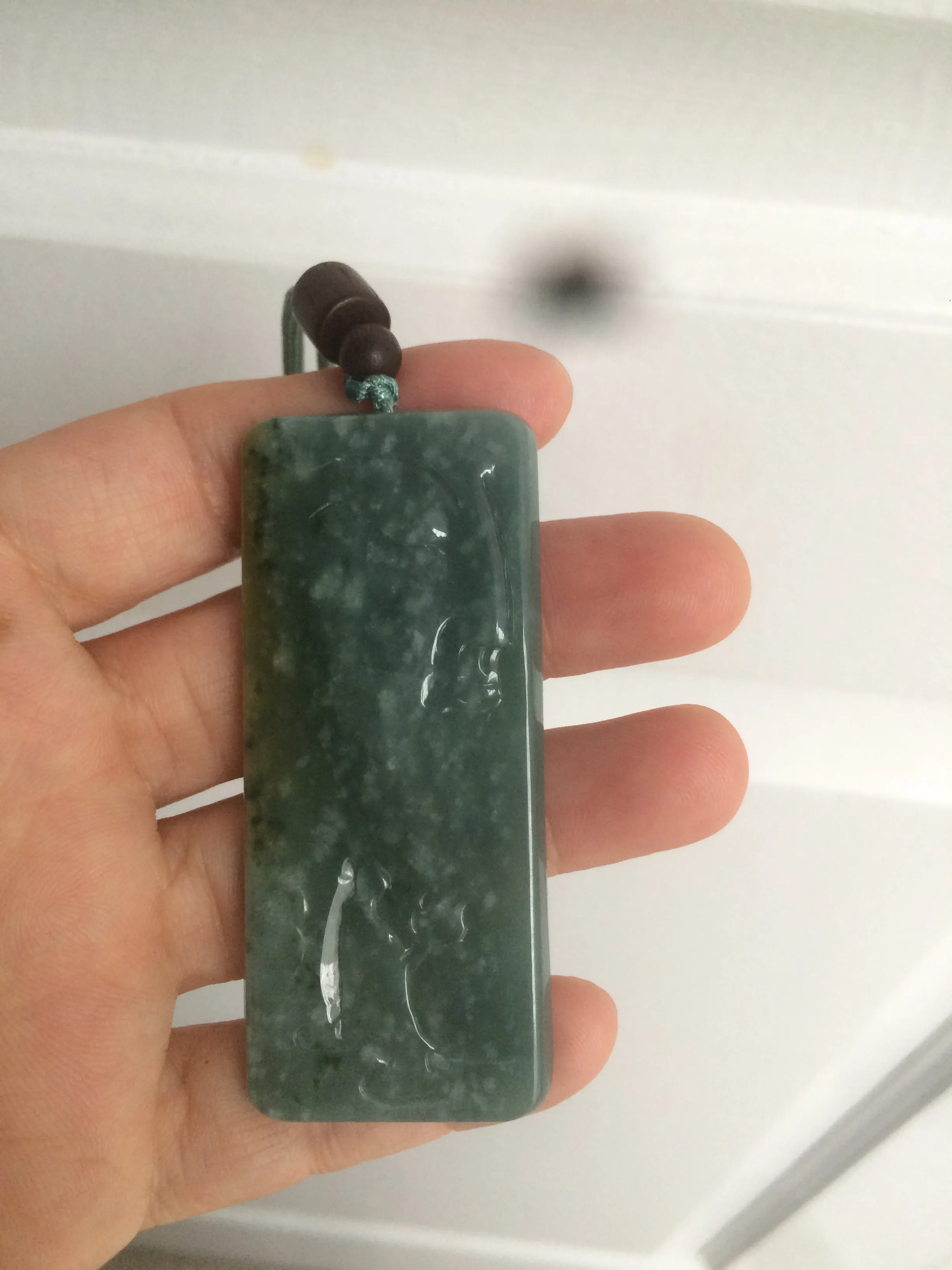 100% natural green/blue/gray/yellow Guatemala jadeite jade Zen(悟道) pendant AQ51