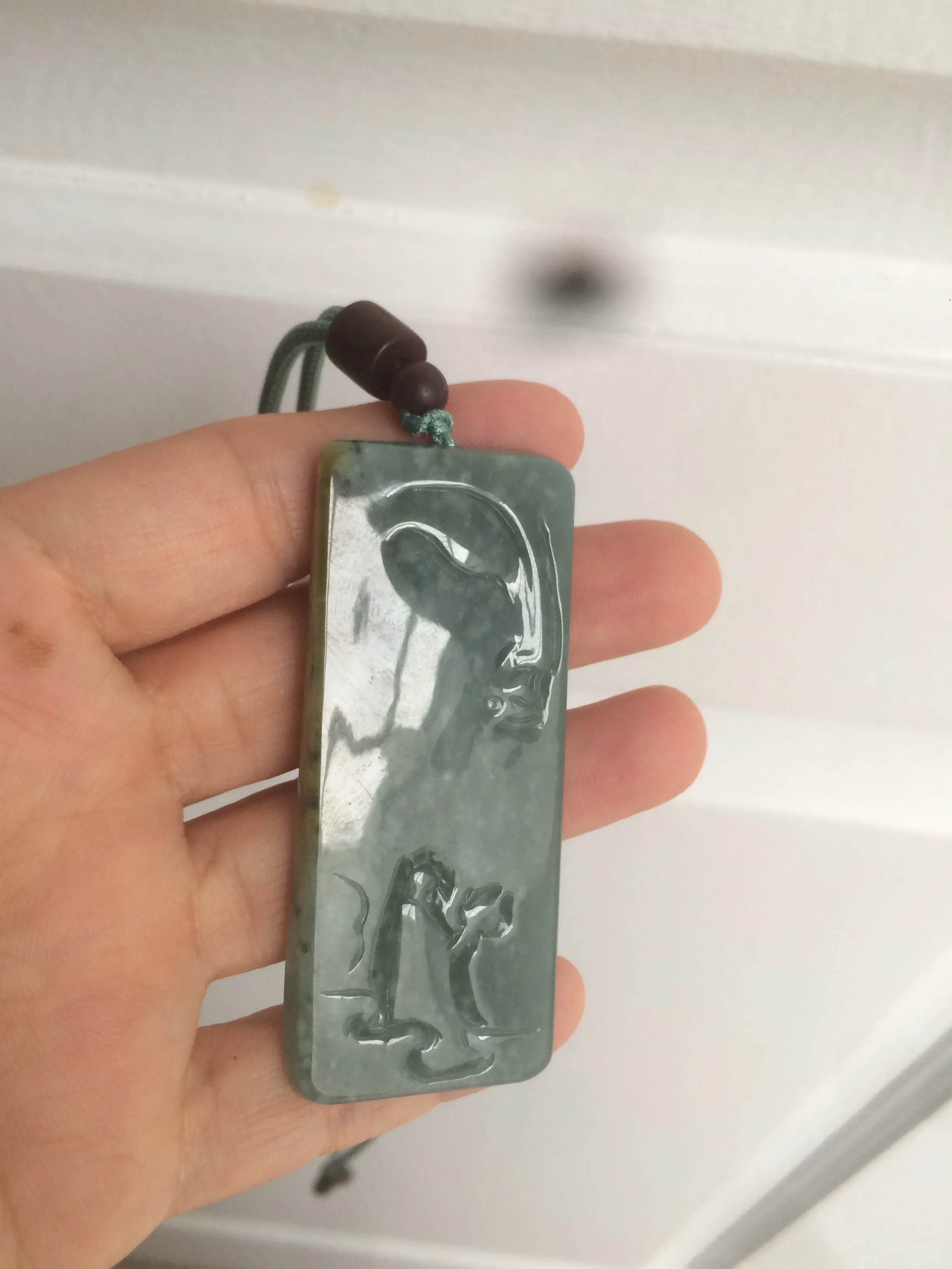 100% natural green/blue/gray/yellow Guatemala jadeite jade Zen(悟道) pendant AQ51