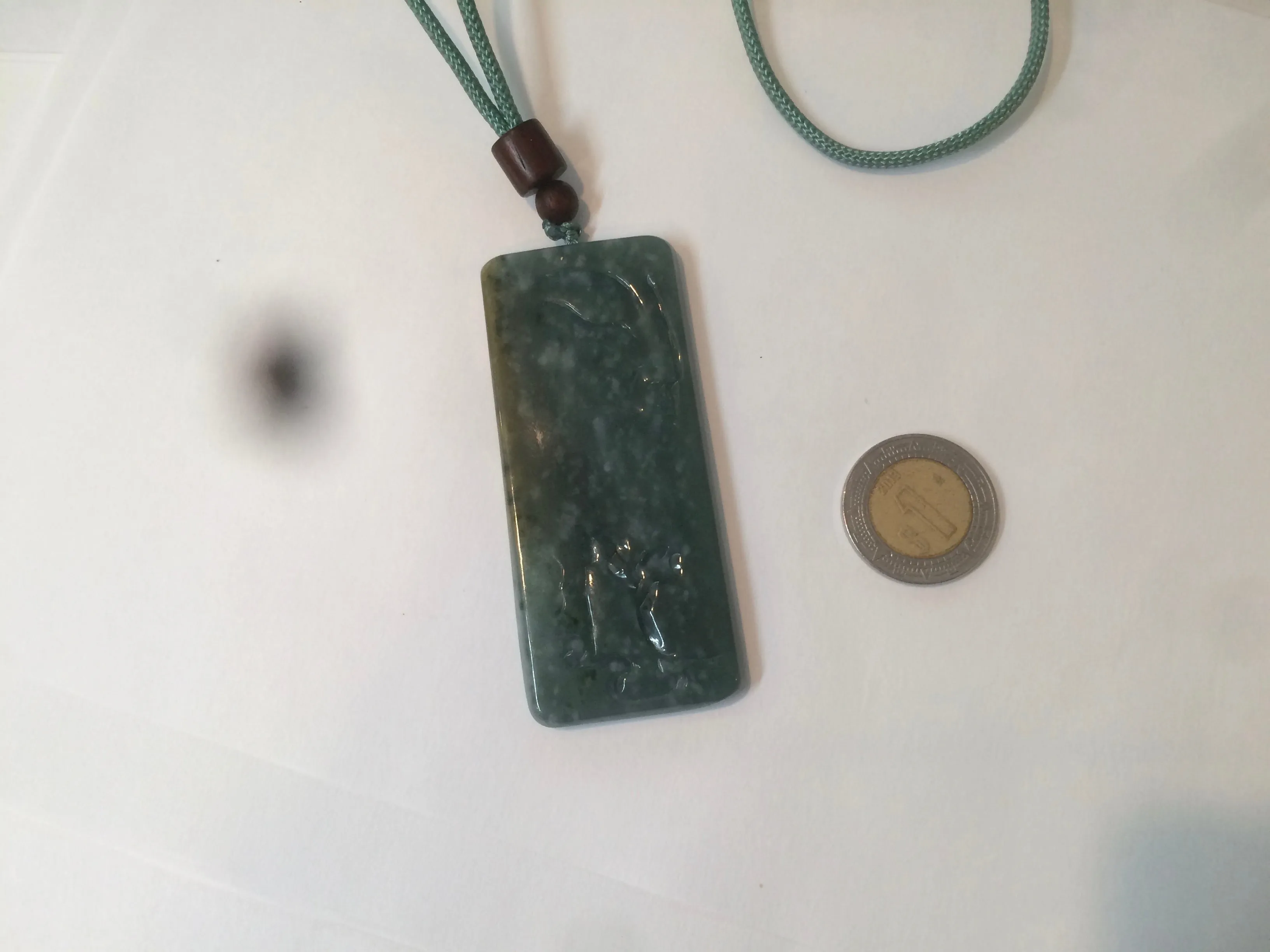 100% natural green/blue/gray/yellow Guatemala jadeite jade Zen(悟道) pendant AQ51