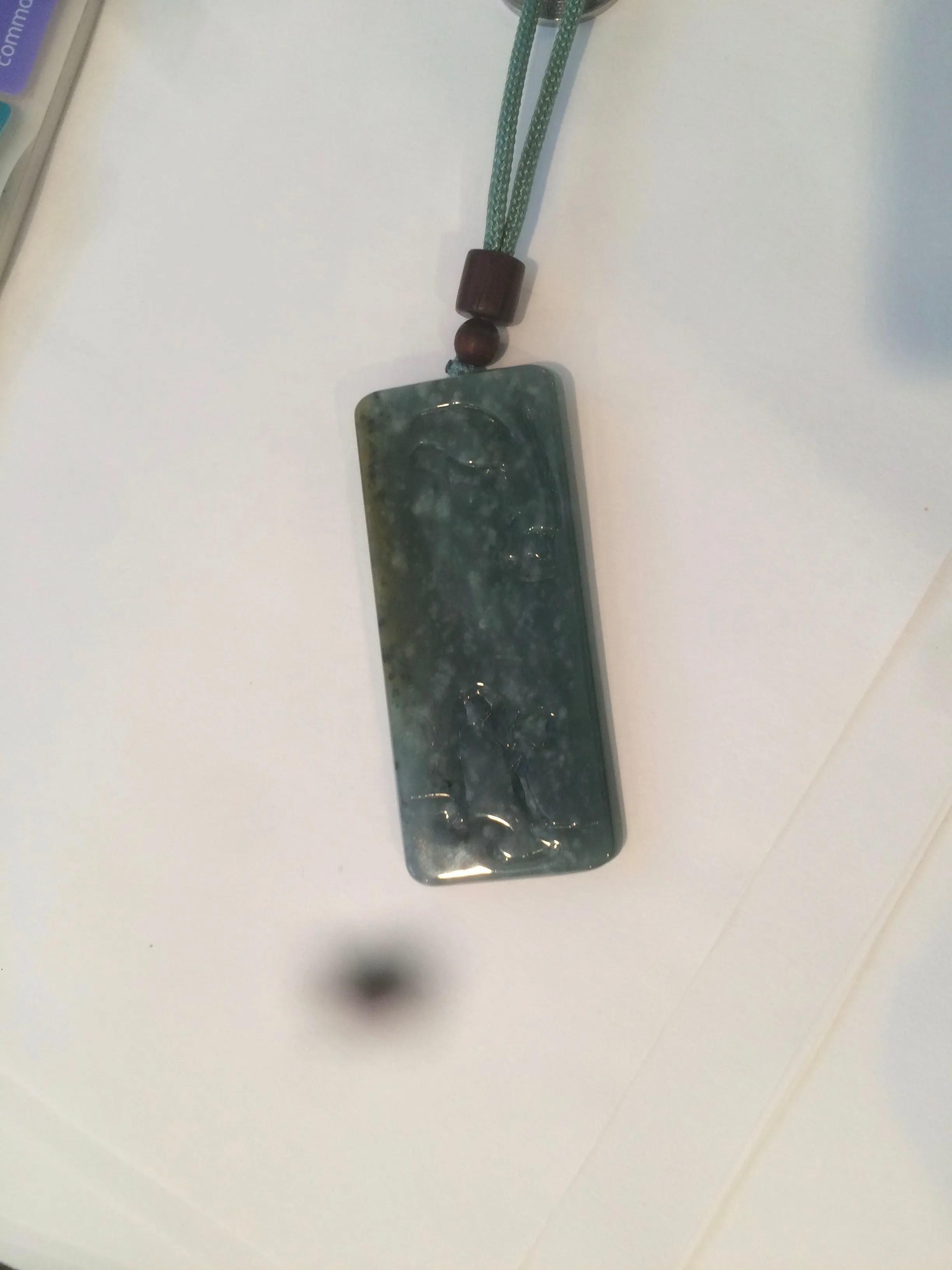 100% natural green/blue/gray/yellow Guatemala jadeite jade Zen(悟道) pendant AQ51