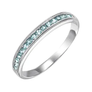10Kt White Gold Aquamarine 1/4Ctw Ring