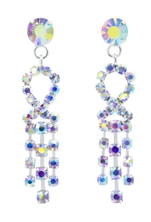 #14136AB - Twisted Dangle AB Earrings