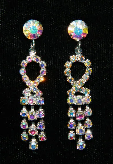 #14136AB - Twisted Dangle AB Earrings