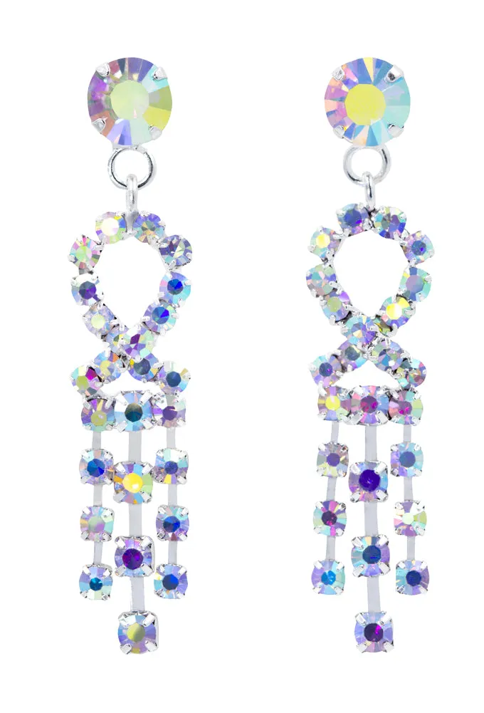 #14136AB - Twisted Dangle AB Earrings
