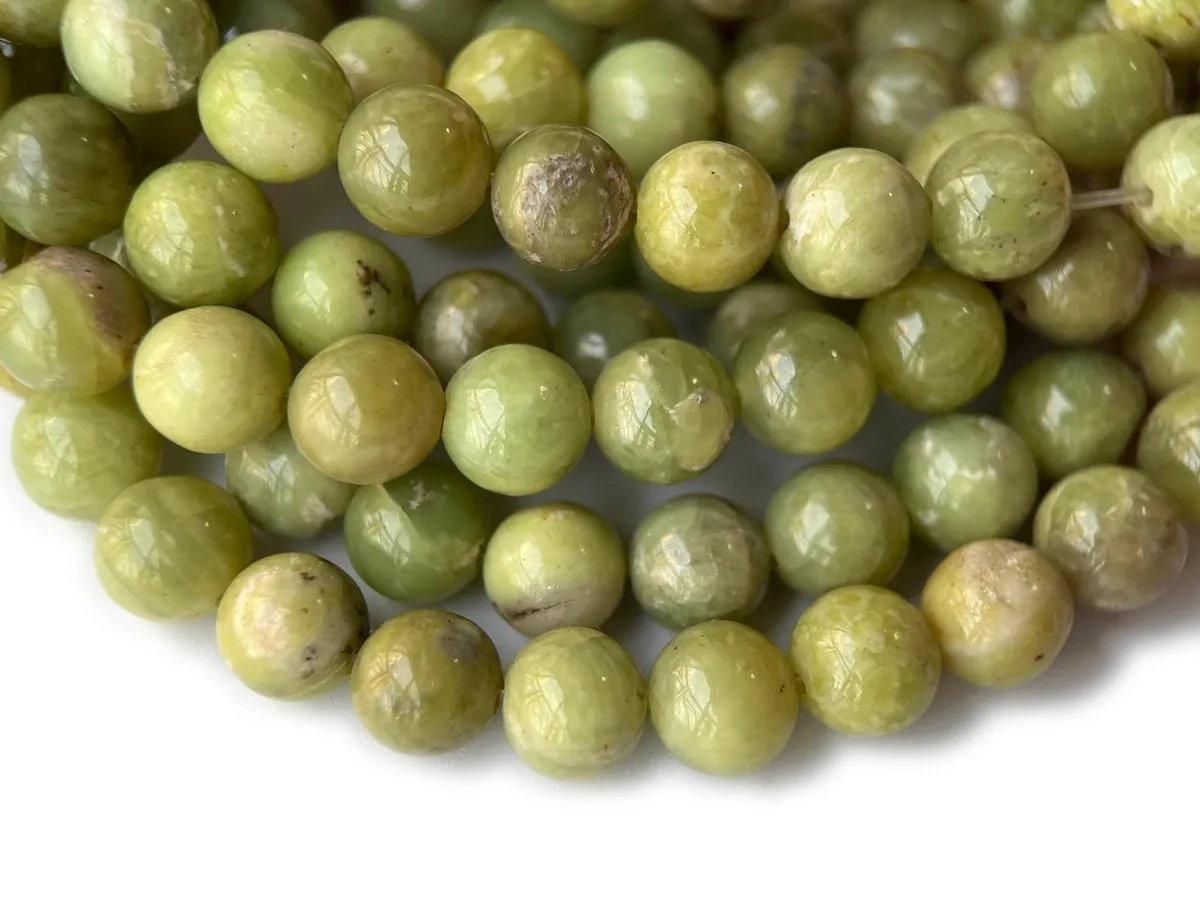 15.5" 8mm/10mm Natural Peridot round beads, ollive green gemstone