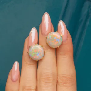 18ct Gold Opal Stud Earrings 7.20ct, Cropp & Farr