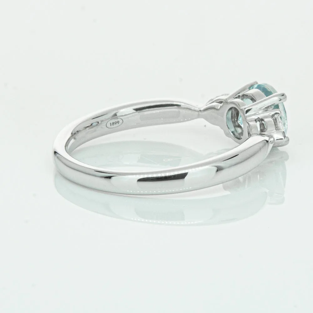 18ct White Gold .86ct Aquamarine & Diamond Ayla Ring