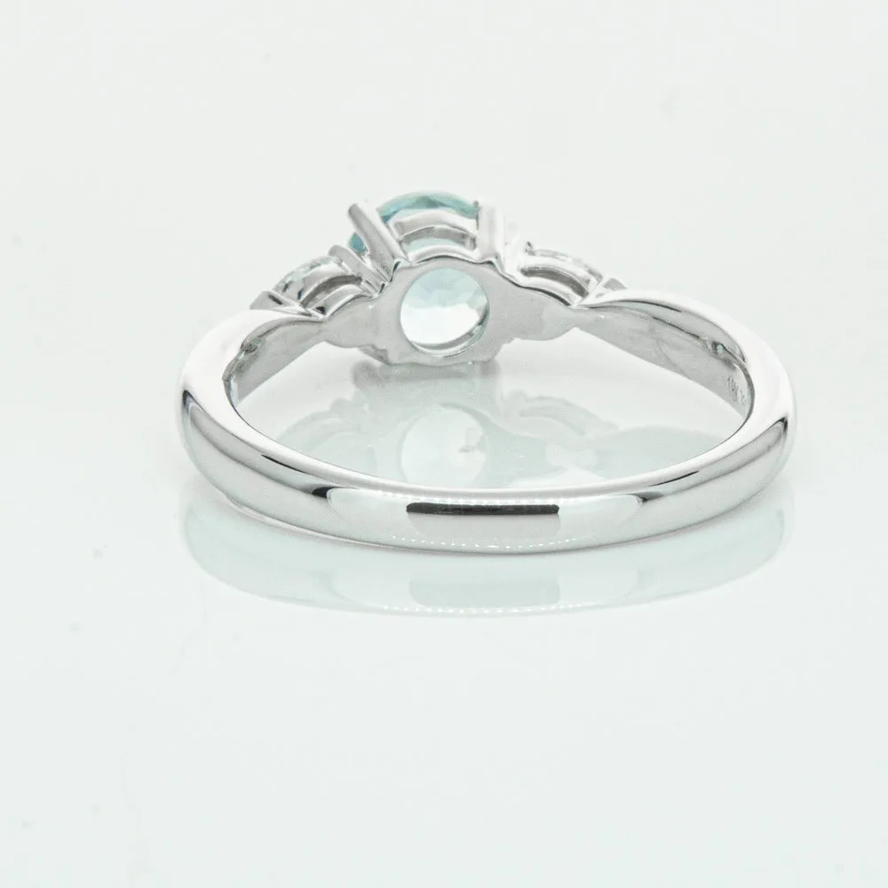 18ct White Gold .86ct Aquamarine & Diamond Ayla Ring
