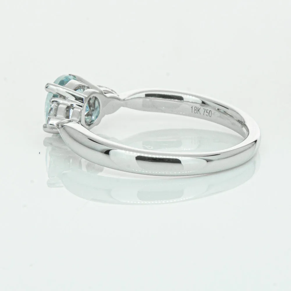 18ct White Gold .86ct Aquamarine & Diamond Ayla Ring
