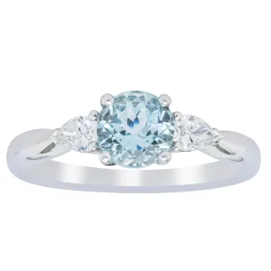 18ct White Gold .86ct Aquamarine & Diamond Ayla Ring
