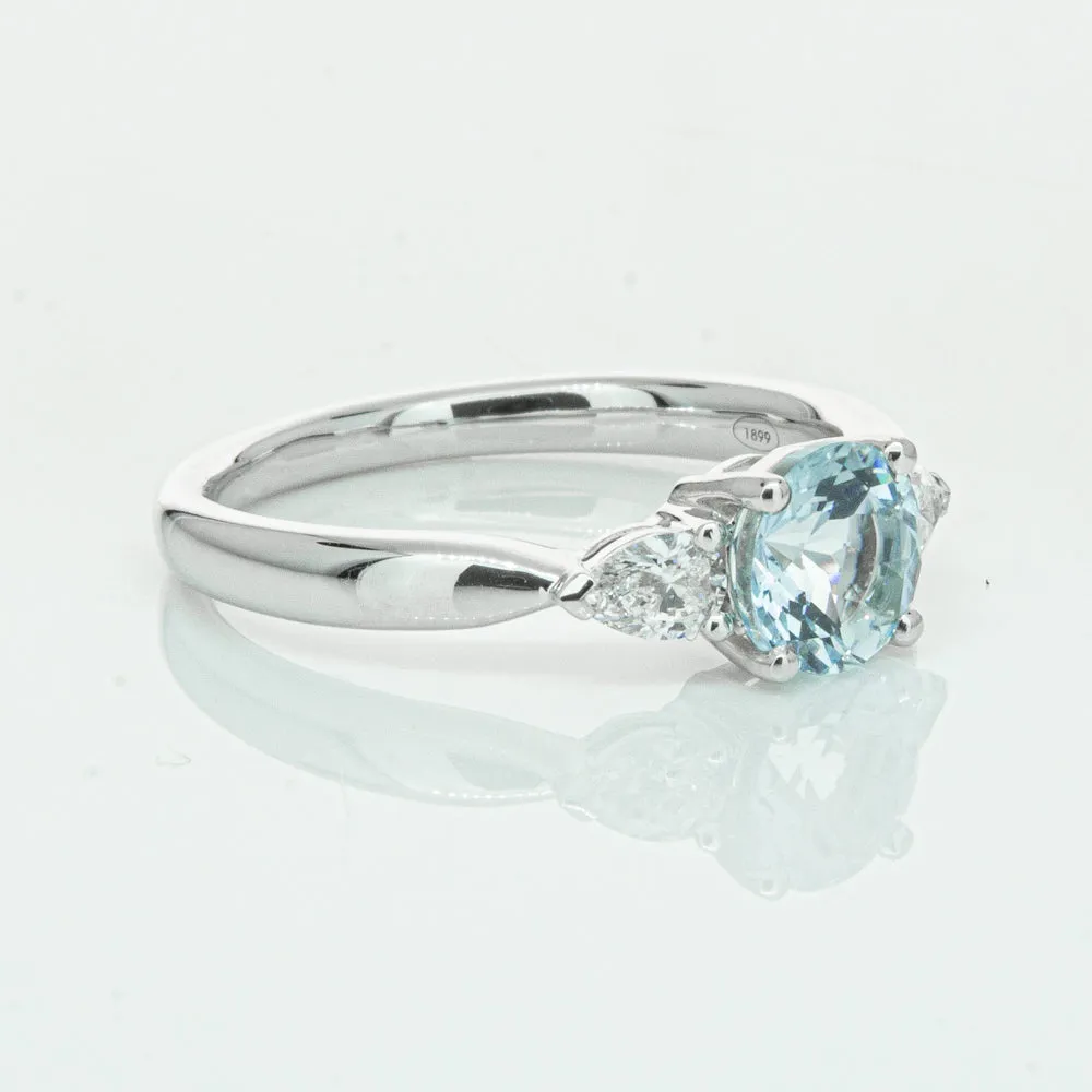 18ct White Gold .86ct Aquamarine & Diamond Ayla Ring