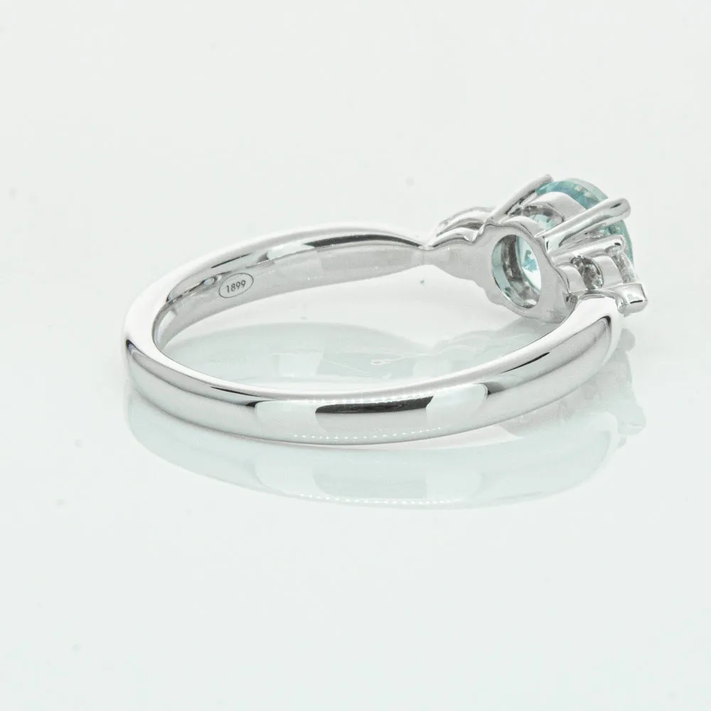 18ct White Gold .86ct Aquamarine & Diamond Ayla Ring