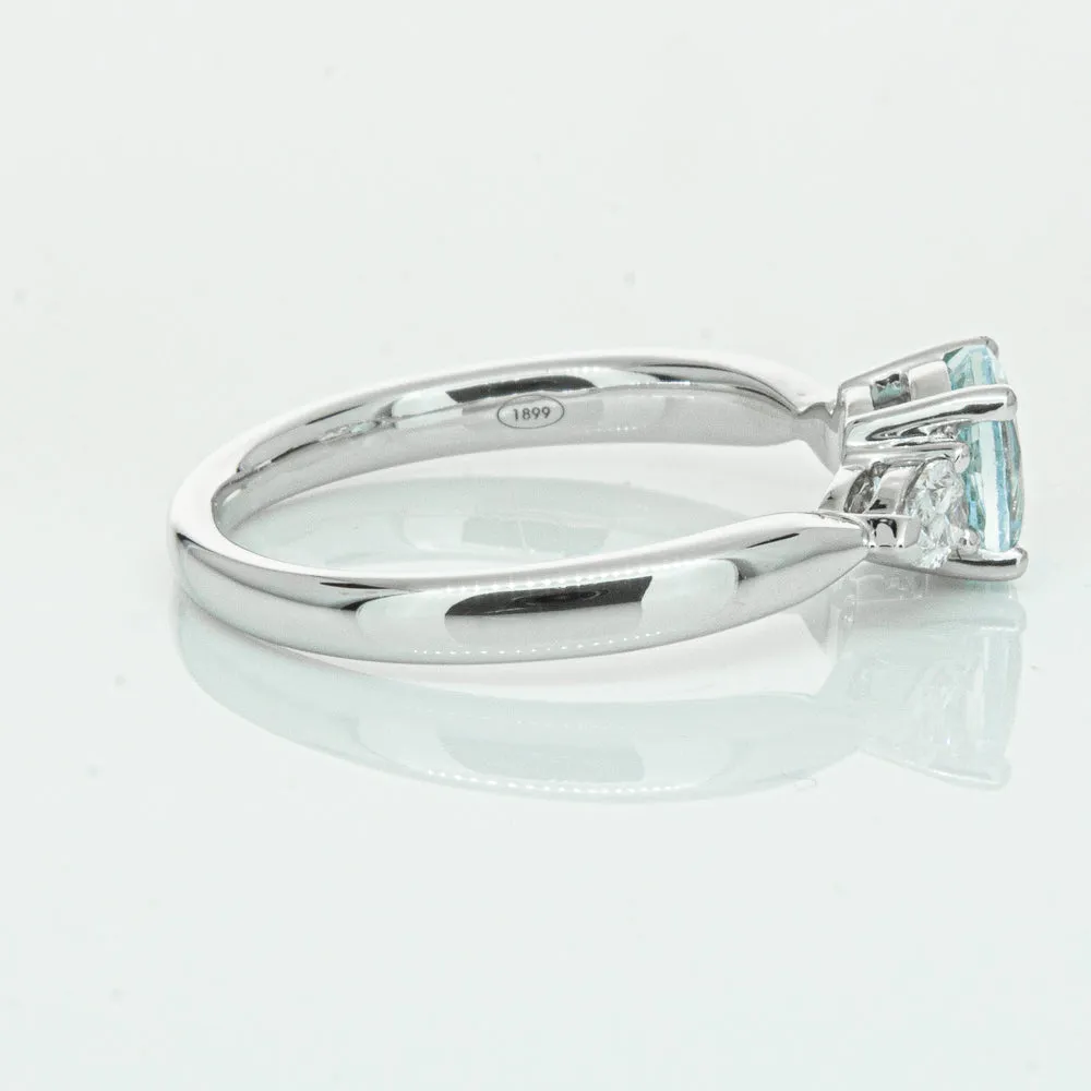 18ct White Gold .86ct Aquamarine & Diamond Ayla Ring