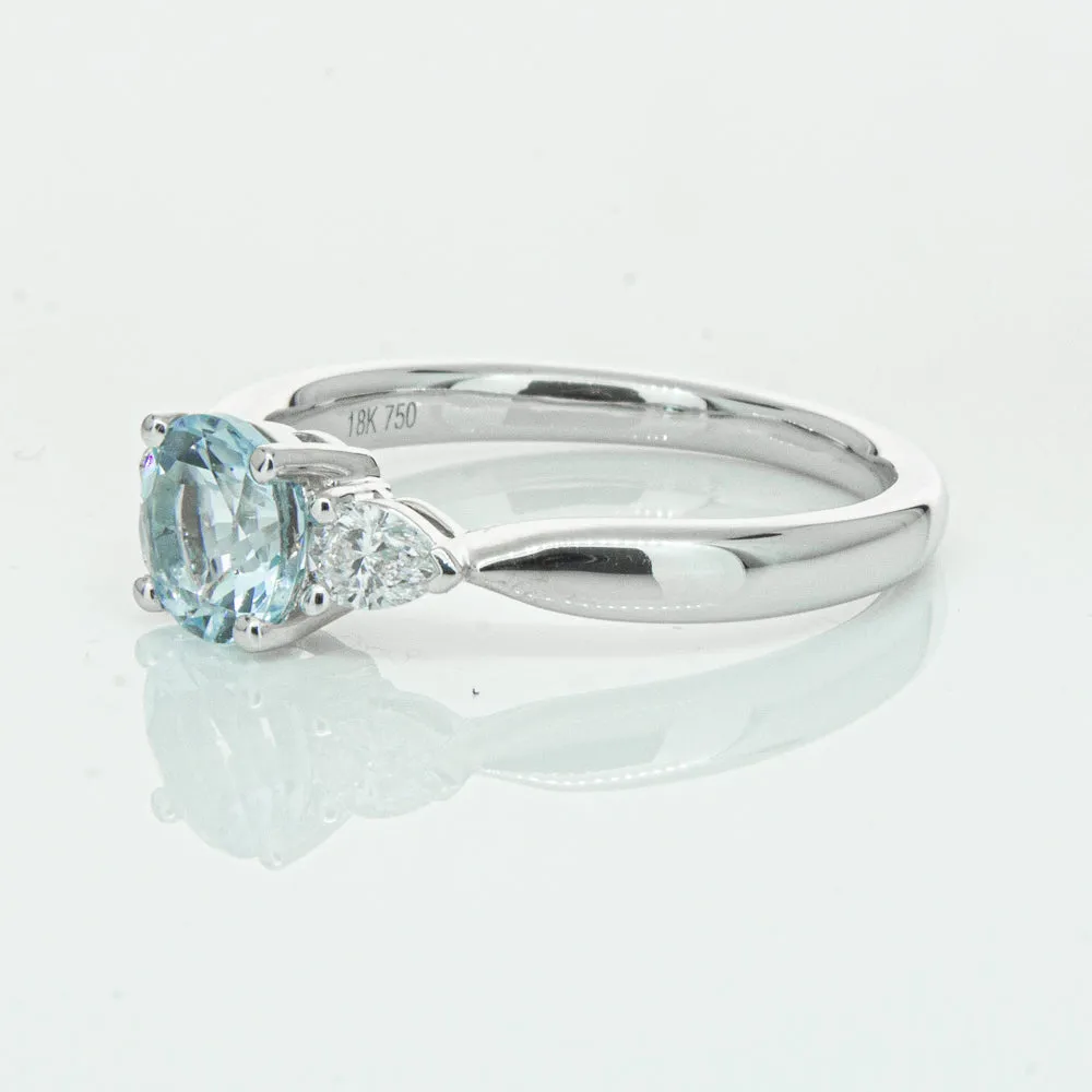 18ct White Gold .86ct Aquamarine & Diamond Ayla Ring