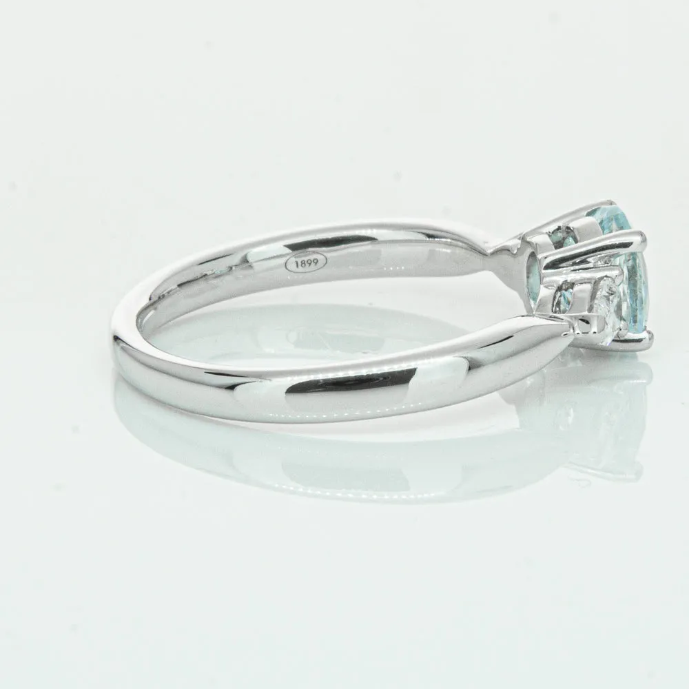 18ct White Gold .86ct Aquamarine & Diamond Ayla Ring