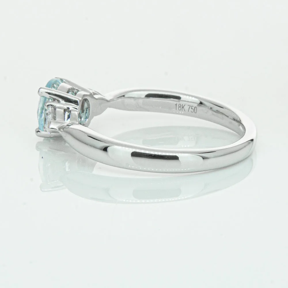 18ct White Gold .86ct Aquamarine & Diamond Ayla Ring