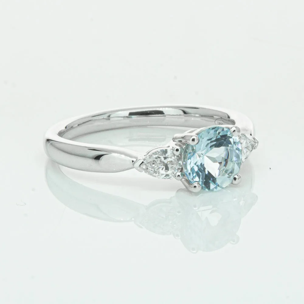 18ct White Gold .86ct Aquamarine & Diamond Ayla Ring