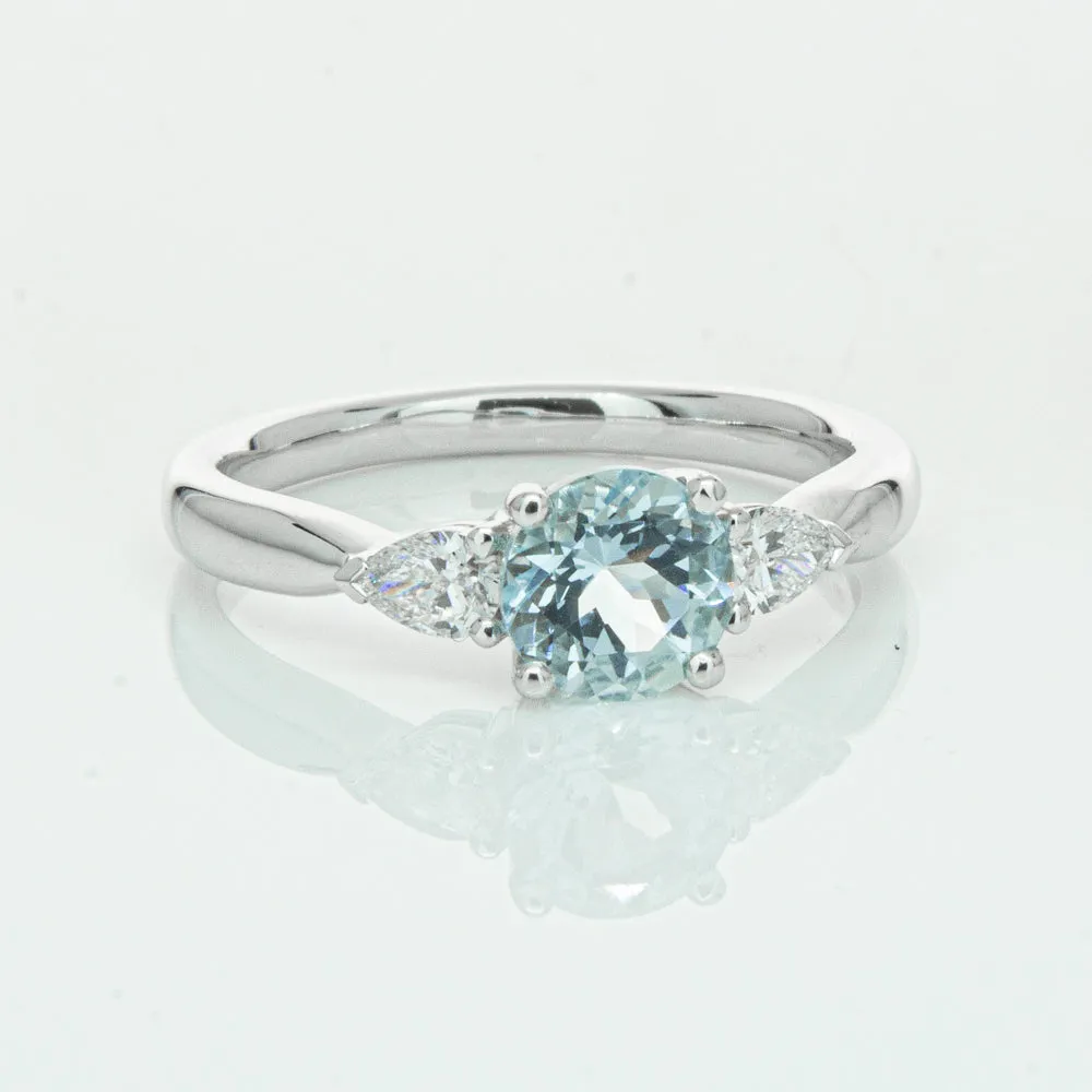 18ct White Gold .86ct Aquamarine & Diamond Ayla Ring