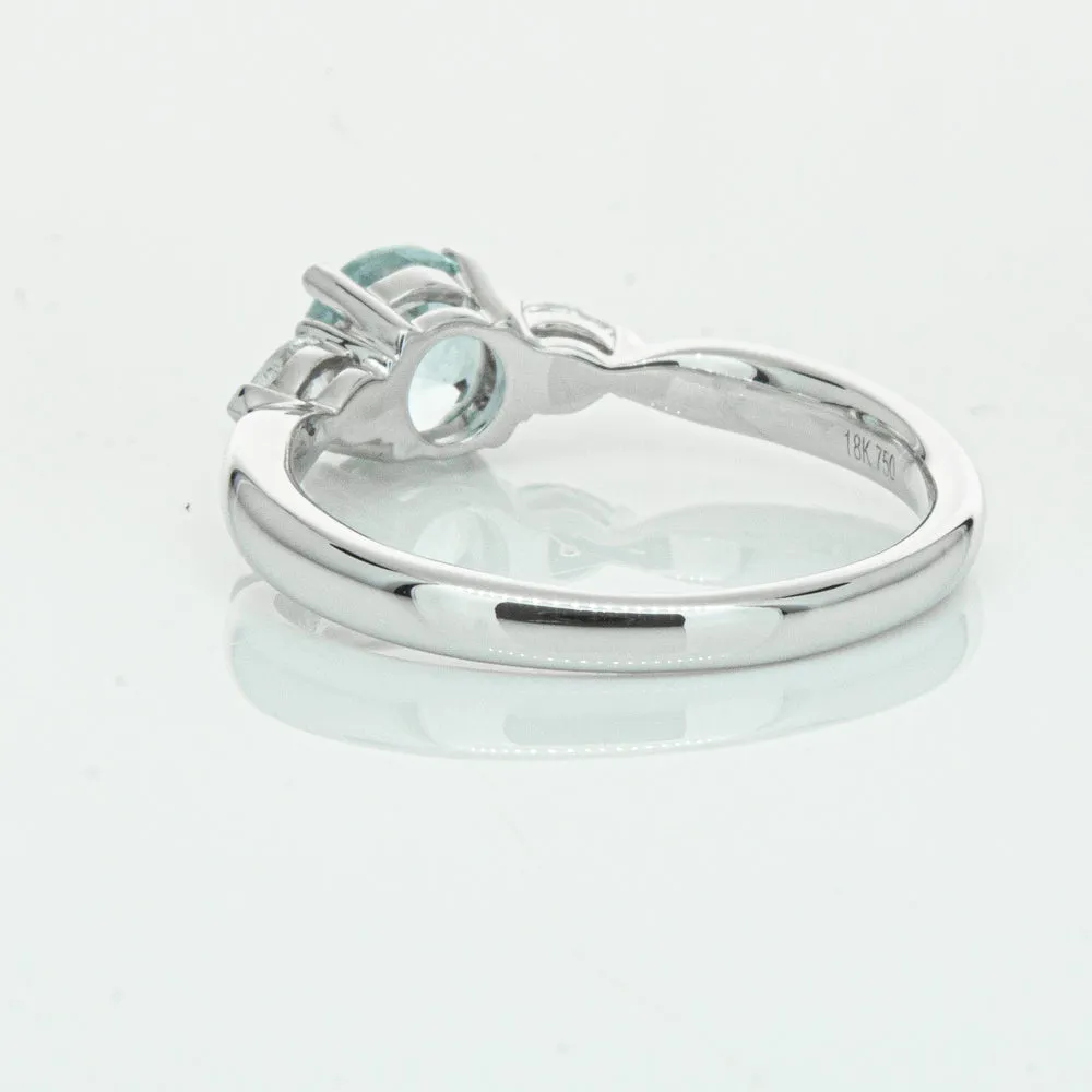 18ct White Gold .86ct Aquamarine & Diamond Ayla Ring