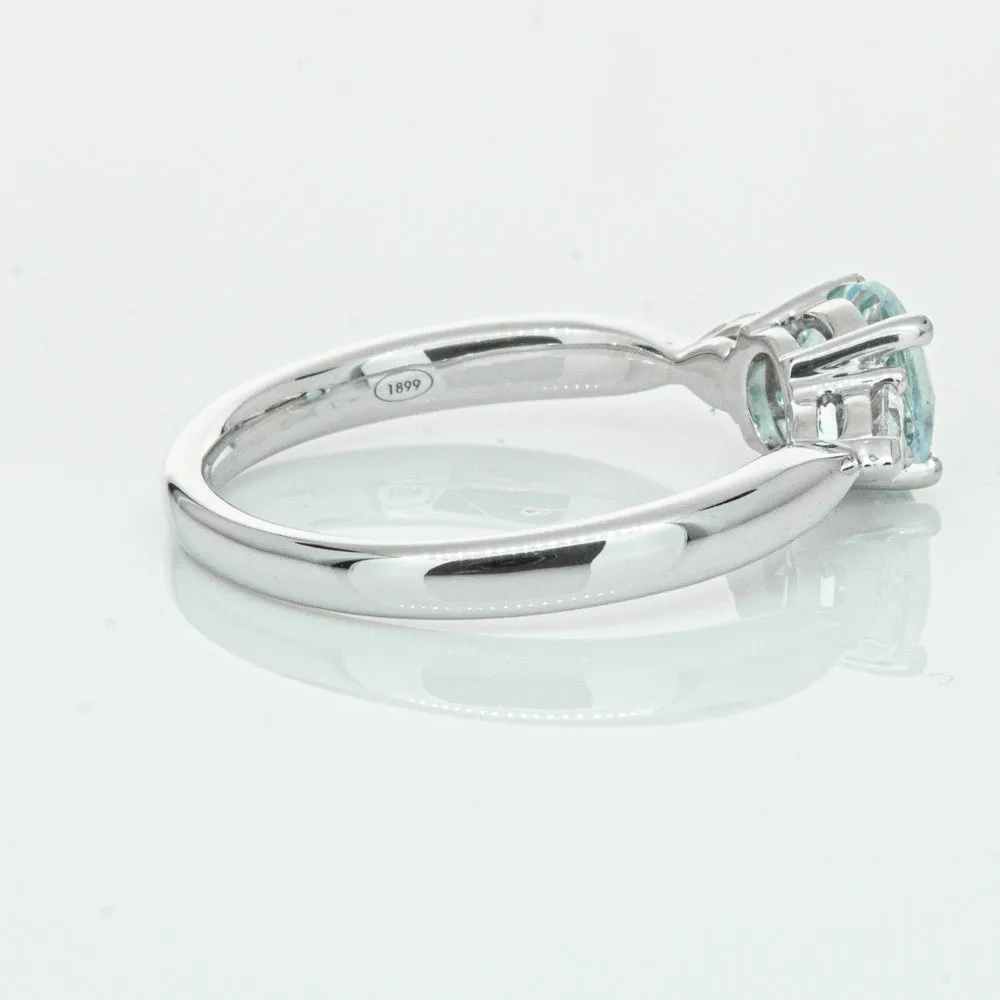18ct White Gold .86ct Aquamarine & Diamond Ayla Ring