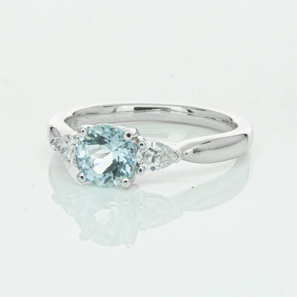 18ct White Gold .86ct Aquamarine & Diamond Ayla Ring