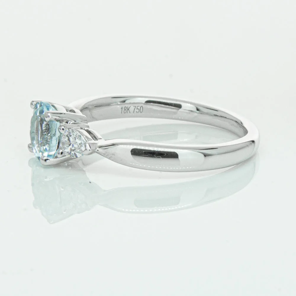 18ct White Gold .86ct Aquamarine & Diamond Ayla Ring