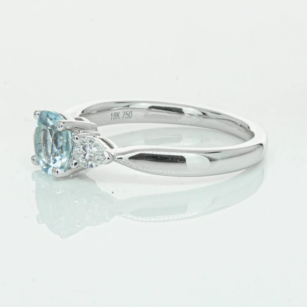 18ct White Gold .86ct Aquamarine & Diamond Ayla Ring