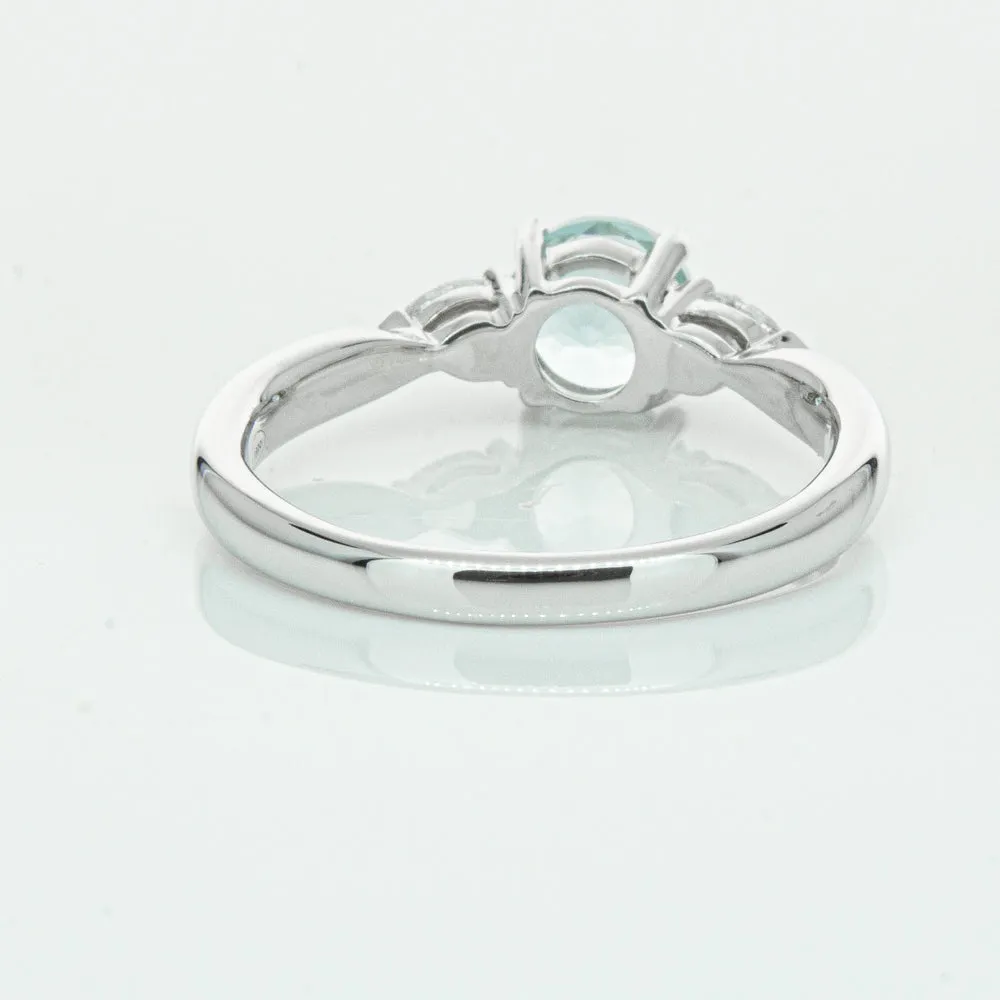18ct White Gold .86ct Aquamarine & Diamond Ayla Ring