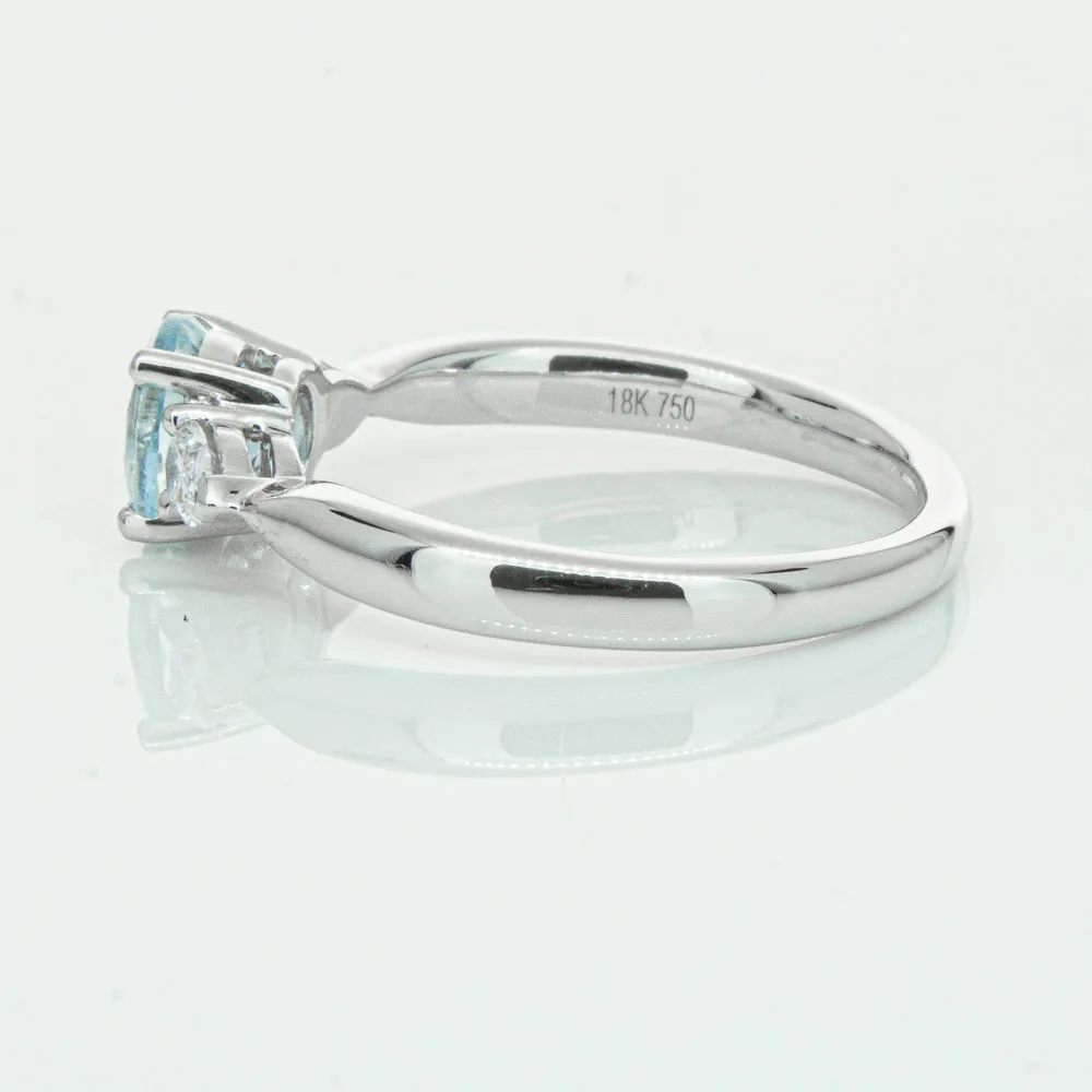 18ct White Gold .86ct Aquamarine & Diamond Ayla Ring