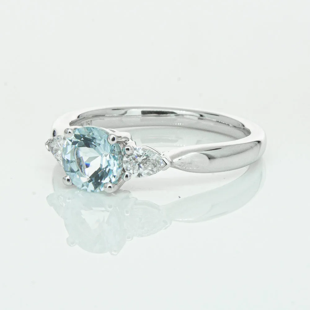 18ct White Gold .86ct Aquamarine & Diamond Ayla Ring