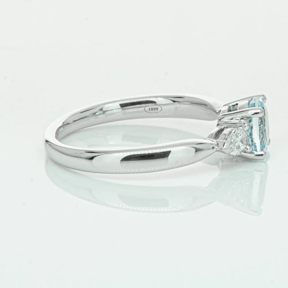 18ct White Gold .86ct Aquamarine & Diamond Ayla Ring