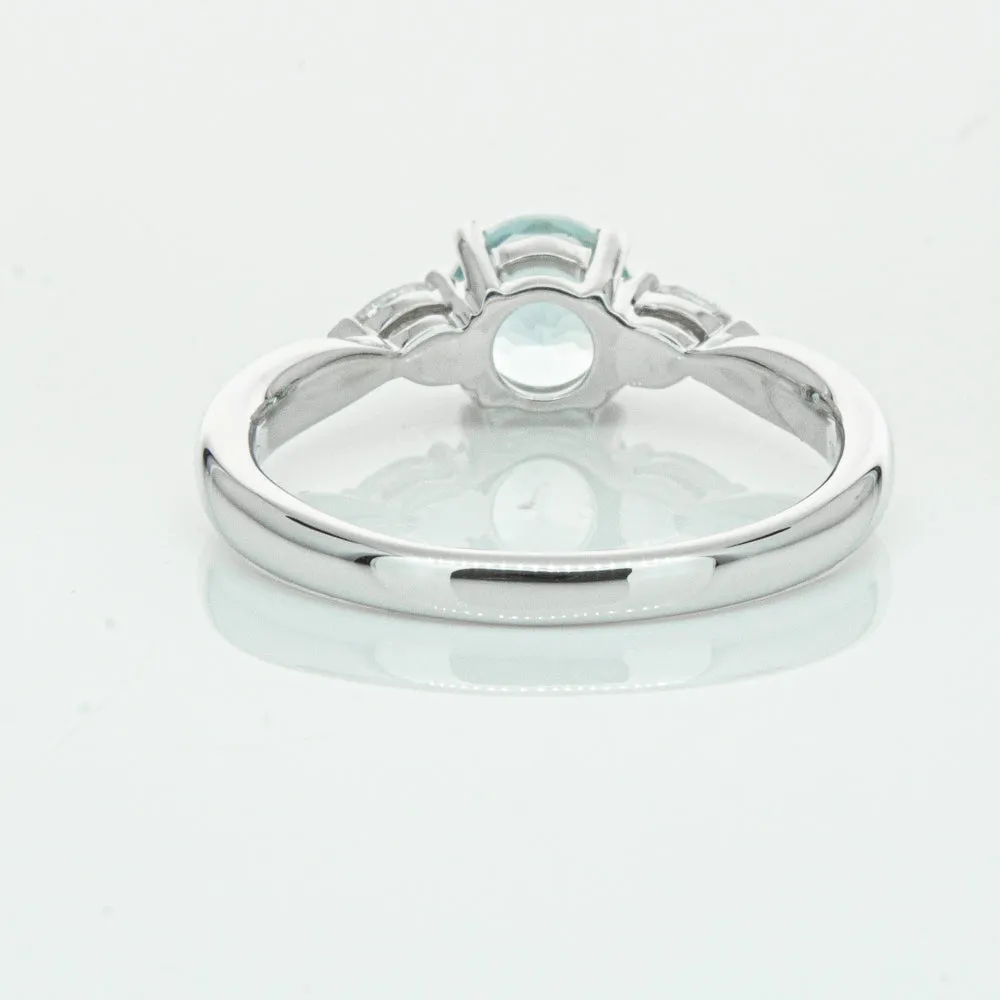 18ct White Gold .86ct Aquamarine & Diamond Ayla Ring