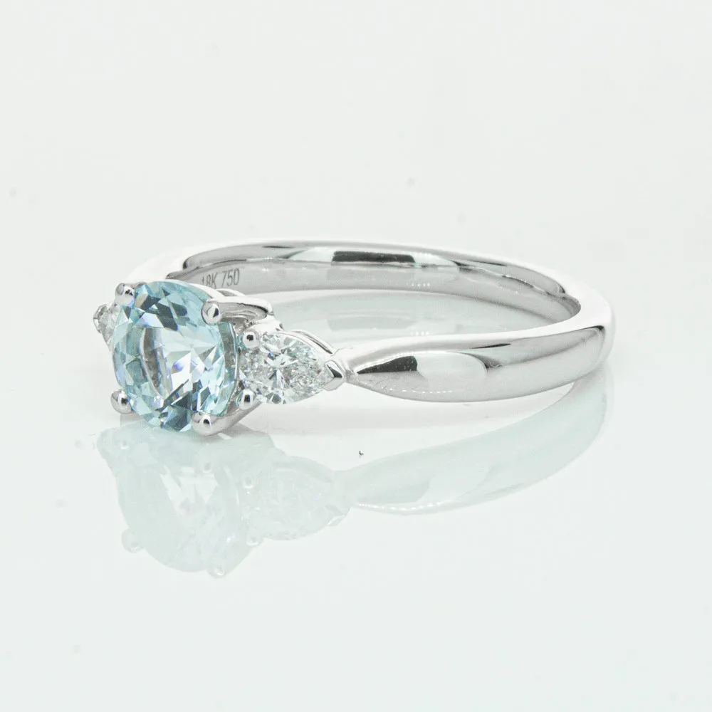 18ct White Gold .86ct Aquamarine & Diamond Ayla Ring