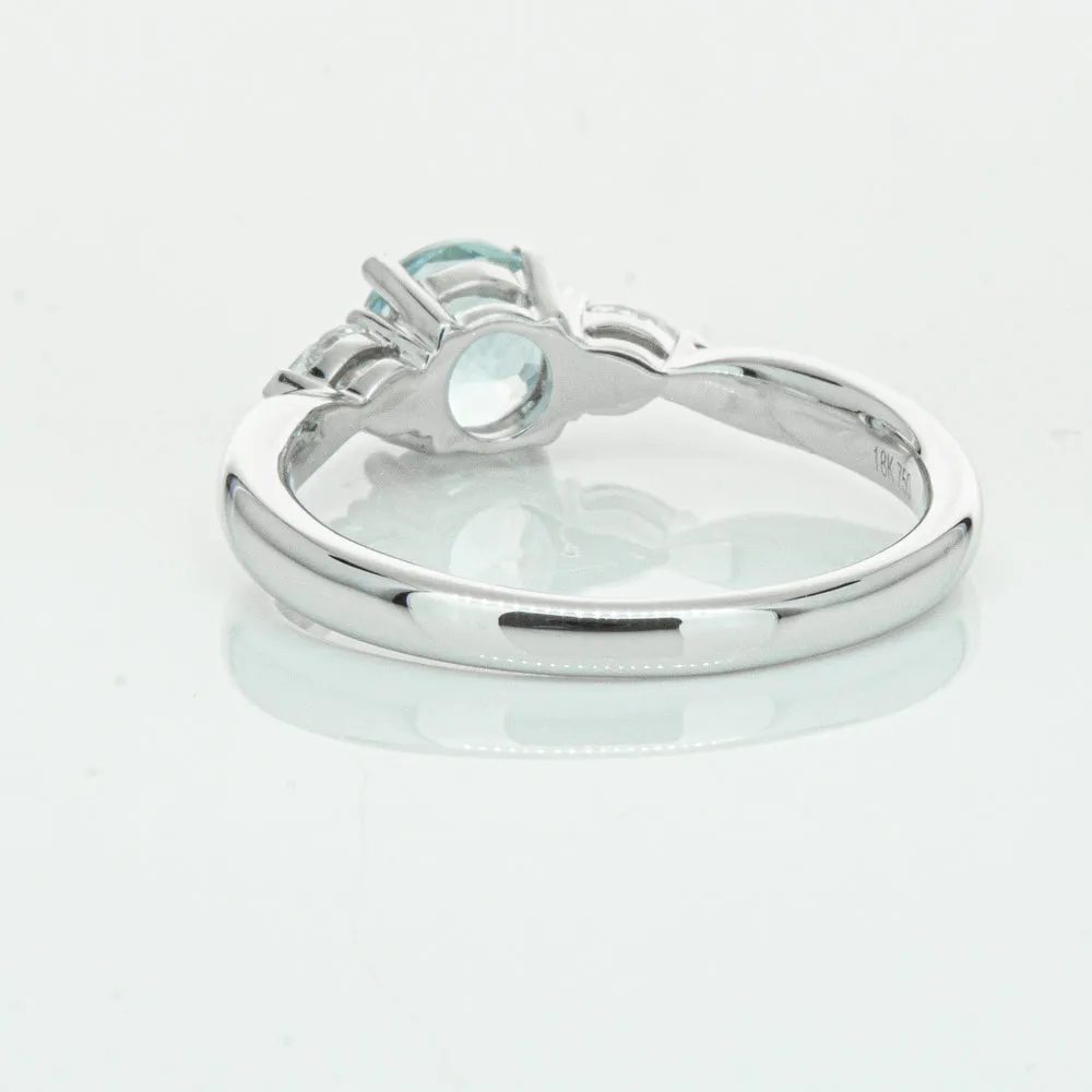 18ct White Gold .86ct Aquamarine & Diamond Ayla Ring