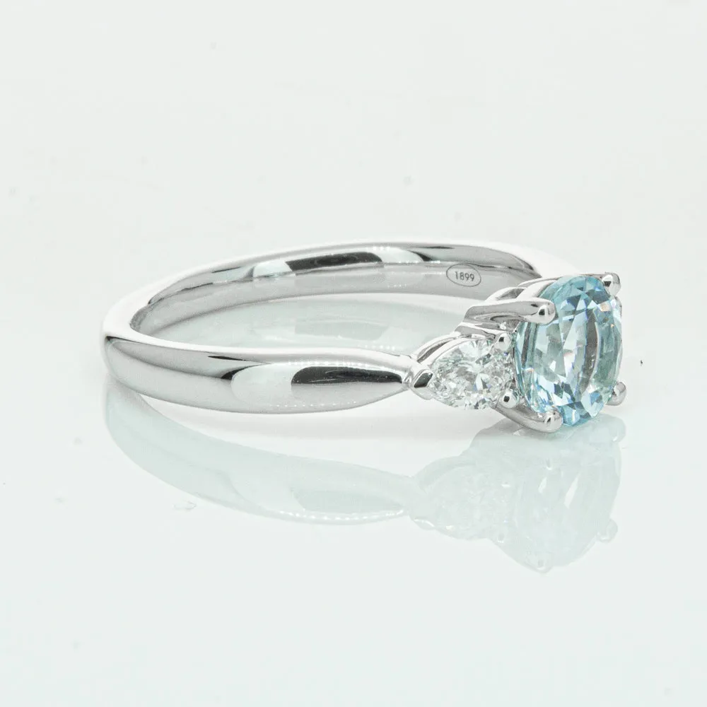 18ct White Gold .86ct Aquamarine & Diamond Ayla Ring