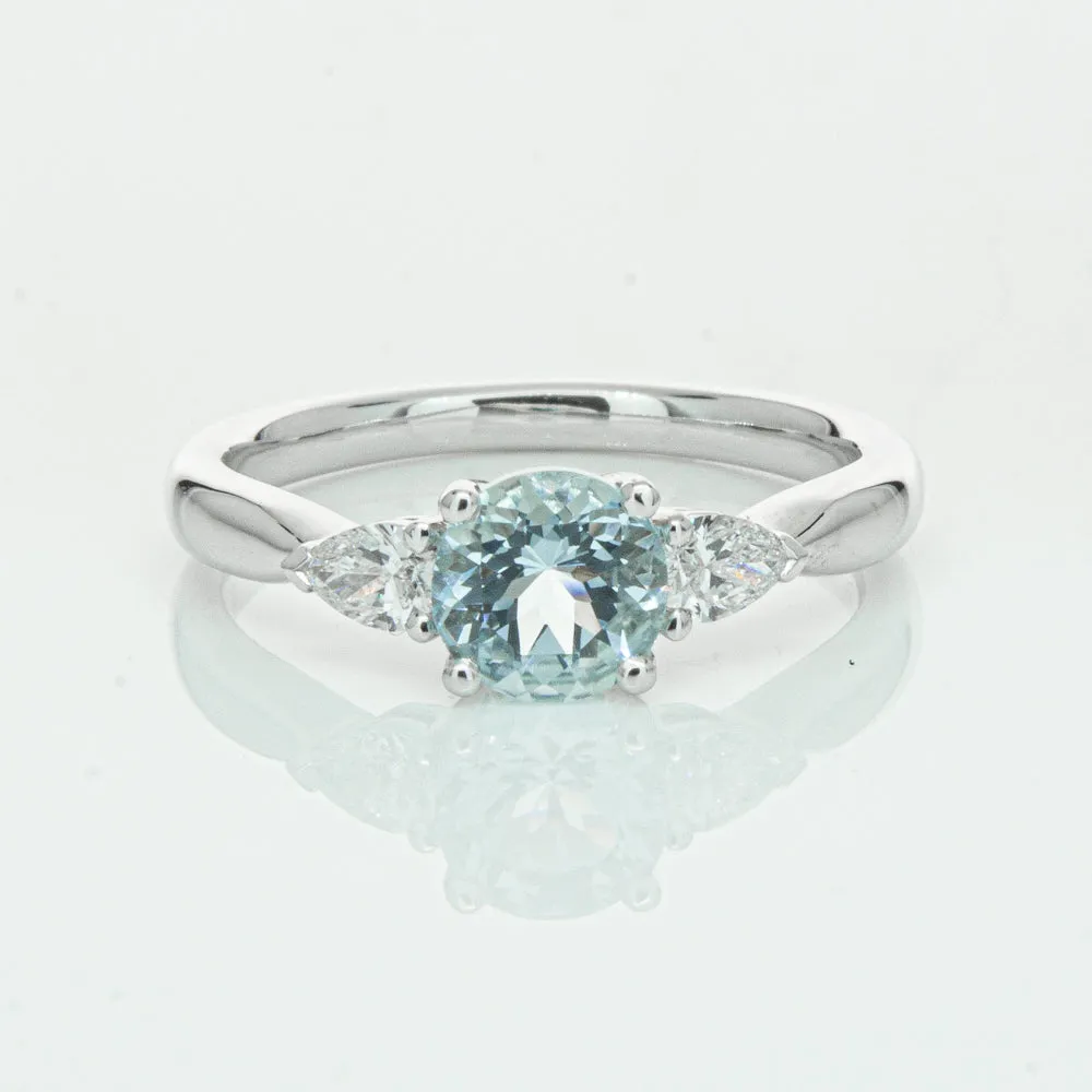18ct White Gold .86ct Aquamarine & Diamond Ayla Ring