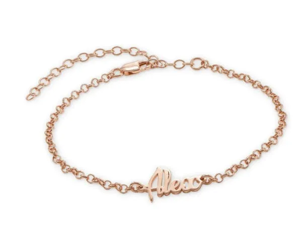 18K Gold Plated Custom Anklet - Name Anklet - Name Ankle Bracelet - Personalized Anklet - Nameplate Anklet Gift for Her Birthday