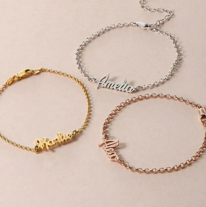 18K Gold Plated Custom Anklet - Name Anklet - Name Ankle Bracelet - Personalized Anklet - Nameplate Anklet Gift for Her Birthday