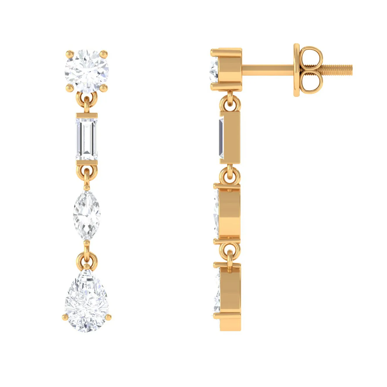 3 CT Certified Moissanite Dangle Earrings