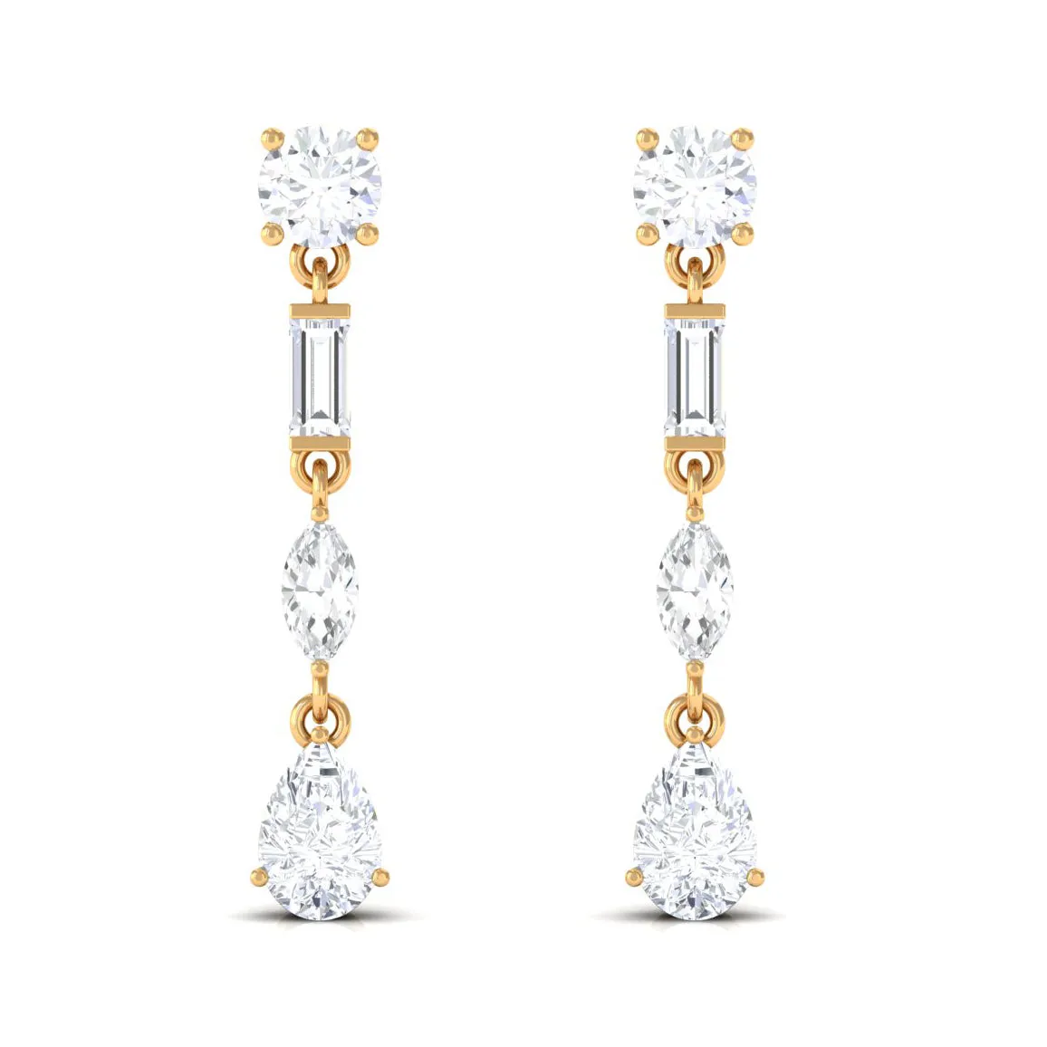 3 CT Certified Moissanite Dangle Earrings