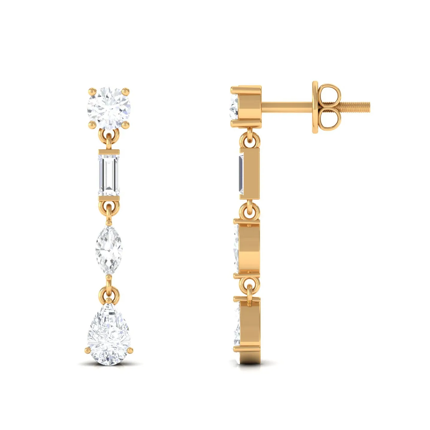 3 CT Certified Moissanite Dangle Earrings