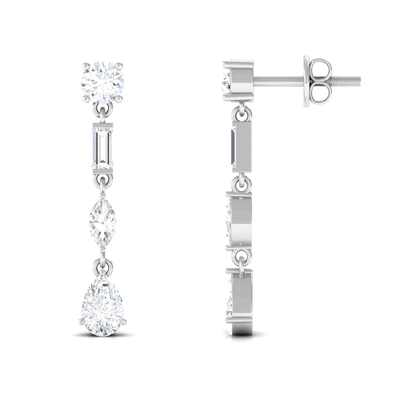 3 CT Certified Moissanite Dangle Earrings