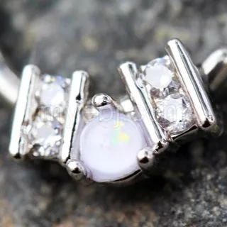 316L Stainless Steel Ornate Multi-Jeweled Seamless Ring / Septum Ring