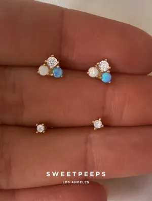 4 Clover Opal Stud Set