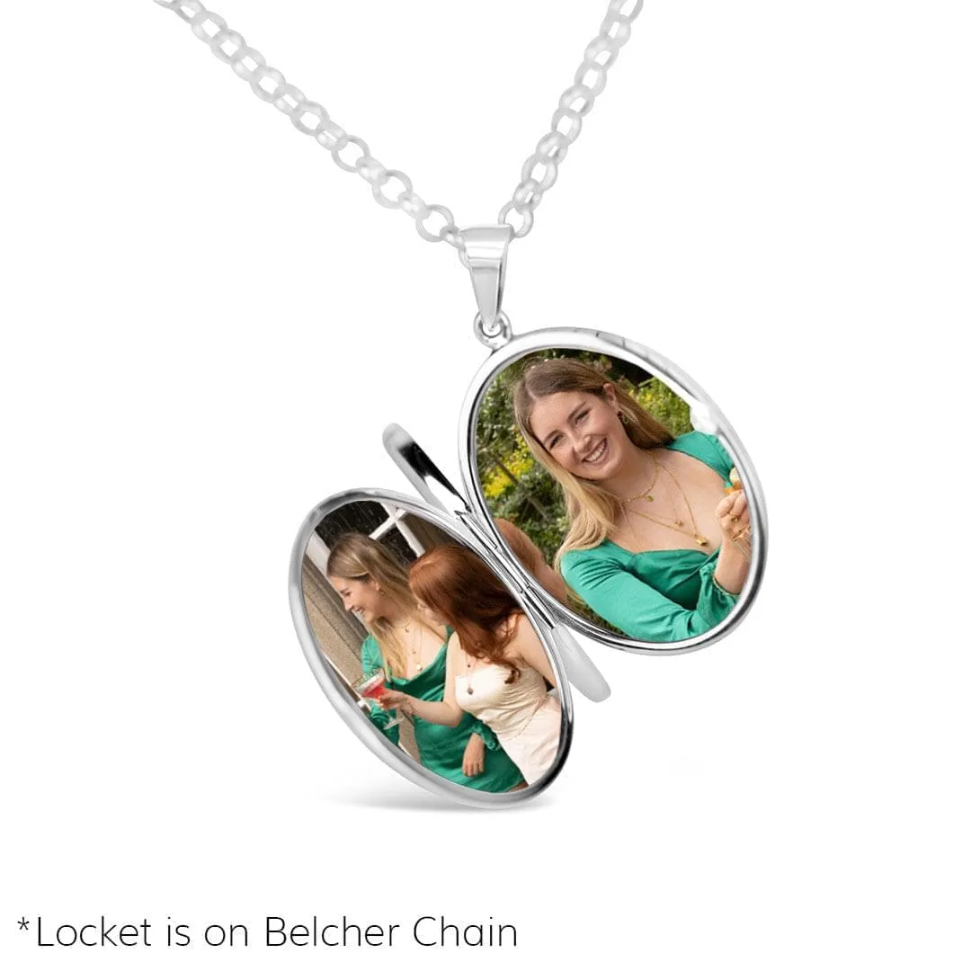 4 Photo Silver Expanding Oval Locket   Photos