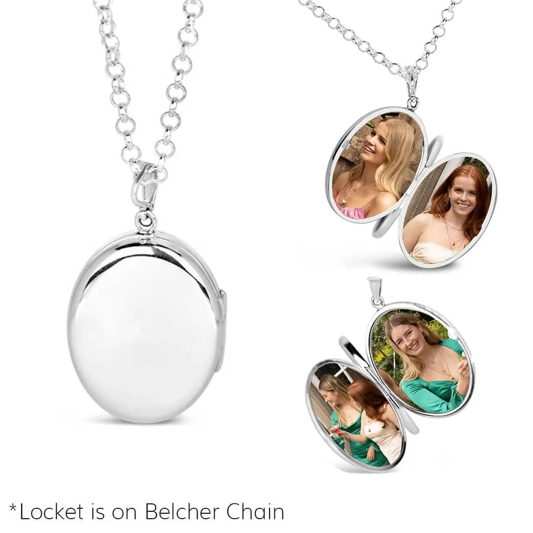 4 Photo Silver Expanding Oval Locket   Photos