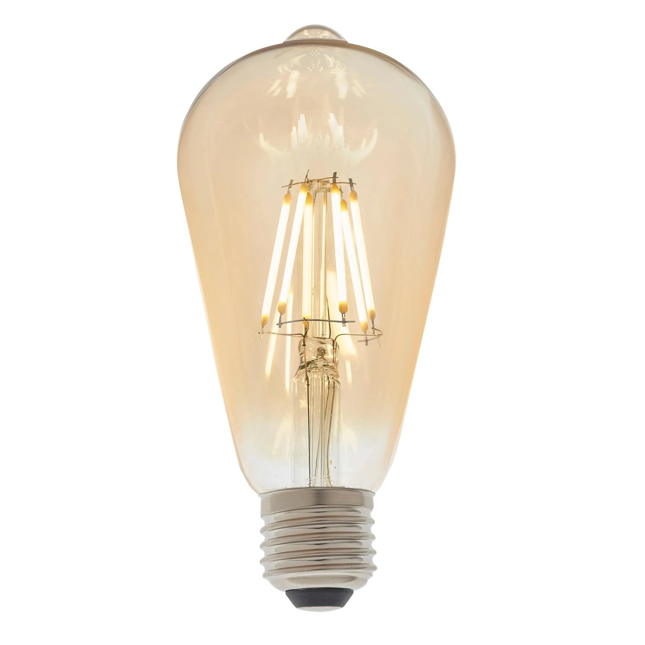 4 X E27 LED Filament Amber Pear Shaped Dimmable 6w Light Bulb